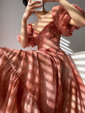 Sleeve French Elegant Dress Woman Beach Chiffon Fashion Midi Dress Office Lady Retro Even Party Dress Casual 2023