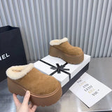 Breakj Fairy Wind Thick Bottom Increase Hairy Slippers 2025 New Soft Base Does Not Tired Birken