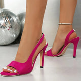 Summer New Women's Fashion Comfortable High Heels Women's Sense Fish Mouth Shoes Slip-on Open Toe Sandals Large Size