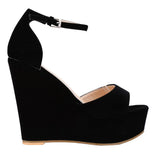 Women Summer Shoes 2023 Sexy Open Toe Ankle Strap Platform High Heels Wedge Sandals Party Wedding Dress Ladies Shoes
