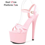 Stripper Heels Shoes For women Open Toe Sandals Girls Shoe for Party Club Women Sexy Show Sandals High Heels Red