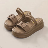 Breakj Summer New Thick-Soled Sandals Women's Cake One-Word Dew Fashion Two Wearing Cold