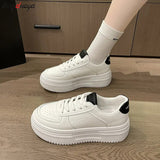 Sneakers High Platform shoes For Women Skateboard Shoes PU Leather Women Chunky Shoes Summer Trainers Tenis Femme