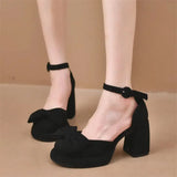 green Heels Shoes for Women Summer Fashion Square Head Buckle Mary Jane Shoes Outdoor Party Chunky Sandals Zapatos De