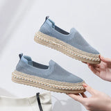 Womens Flat Slip on Canvas Summer Strap Loafers 2023 Ladies Casual Comfort Shoes Female Sneakers for