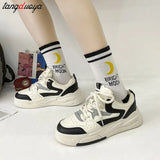Fashion Womens Sports Shoes Street Student Casual Platform Sneakers Harajuku Comfortable Lace Up Ladies Running