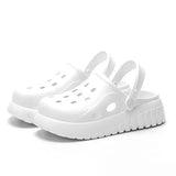 Women's White Hollow Out Platform Sandals 2024 New Summer Eva Garden Shoes for Women Comfortable Non Slip Beach Slippers