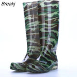 Men's Safety Work Rainboots PVC Waterproof Water Shoes Winter Wellies Autumn Non-Slip Knee-High Rain Boots Male Rubber