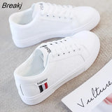 Women's Sneakers Spring Leather Light White Female Platform Vulcanized Shoes Autumn Casual Breathable Sports PU Flats Size