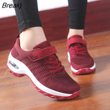 Women Shoes Flat Platform Mesh Sneakers Air Cushion Walking Shoes Black Casual Flats Fashion Women Tenis Female Footwear