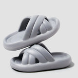 Soft Sole Pillow Slides for Women Summer 2023 Fashion Thick Platform Cloud Slippers Woman Flat Non Slip Flip Flops