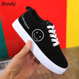Women Canvas Shoes Summer/Autumn Flats Women Canvas Shoes Classic Lace Up Smiley Face Walking Fashion Women