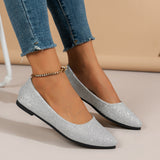 Fashion Slip on Loafers Breathable Summer Ballet Shallow Flats Women Soft Bottom Pointed Toe Boat Shoes Plus Size