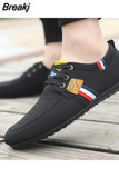 Men Casual Shoes Brand Breathable British Mens Sneakers 2023 Fashion Lace Up Soft Flats Driving Shoes all match peas