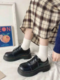 Shoes Ladies Oxfords Women's Clogs Platform Modis British Style Female Footwear Soft 2024 Leather Creepers Cute Cross