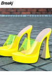 Woman Mules Shoes Sandals 2023 Summer Female Pump Slip-On Dropship Super High Heel Sexy Elegant Woman Mules