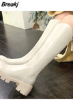 Women's Mid Boots INS Winter Designer Sexy Thick Sole High Boots Fashion Warm Non-Slip Zipper Chelsea Boots Women's