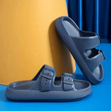 Buckle Thick Platform Slippers Women Home Soft Sole eva Cloud Slides Sandals Woman 2023 Summer Non Slip Beach Flip