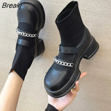 Boots for Women 2023 Autumn Big Size Women Boots Sock Shoes Platform Casual Shoes Ladies Metal Chain Stretch