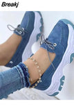 Women's Sneakers Thick Sole Casual Breathable Sports Design Vulcanized Shoes Fashion Tennis Slip-on Flat Women's