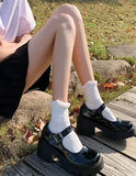 And Summer Jk Uniform Shoes Heightened Thick Soles Student Mary Jane High-Heeled Vintage Single Shoes British Style Small Leather
