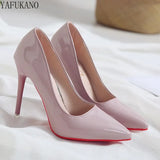 Black Sexy Stiletto High Heels Classic Womens Pumps 6cm/10cm Party Wedding Shoes Fashion Pointed Toe Red Sole Single