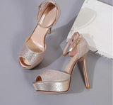 Sandals Women Shoes 2023 Gladiator High Heels 12CM Platform Sandals Pumps Peep Toe Ladies Shoes Party Bridal Wedding