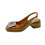 Sandals Mary Jane Shallow Mouth Comfort Shoes for Women Summer Heels Med Pointed Girls High Spring Retro Medium