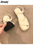 Women Rome Shoes Beach Flats Slides Summer 2023 New Trend Fashion Women Shoes Slippers Open Toe Zapatos Mujer