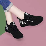 Women's New Lace Up Sneakers Female Casual Breathable Mesh Platform Sneakers Fashion Ladies Soft Comfy Sneaker Tenis