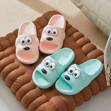 Indoor Cotton Dog Slippers Flat Women Men Bathroom Slides Couples Summer Shoes Soft EVA Non-slip Funny Beach Flip