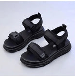 Mesh Breathable Comfor Women Sandals Retro Hook & Loop Open Toes Casual Beach Shoes Fashion Hollow Non-Slip Platform