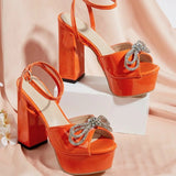Heel Shoe Roman Style Navy Blue Pumps Sandals Ladies 2024 Basketball Platform Low-Heeled Orange Beige African Latest