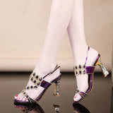The Summer Of 2024, The New Diamond Sandals, Women's Sandals And Slippers Are Fashionable And Elegant, With Diamond-Encrusted Leather High-Heeled