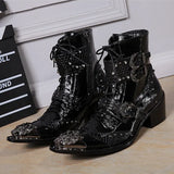 Leather Men Boots fashion Lace-Up outdoor Boots breathable Motorcycle Ankle Boots Men Shoes Casual Shoes Hombre