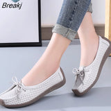 Women Shoes Moccasins Women Flats Loafers Genuine Leather Female Shoes Slip on Ballet Bowtie Women's Shoes