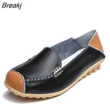 Spring Autumn Shoes Woman Genuine Leather Women Flats Female Moccasins Shoe Slip On Women's Loafers Big Size