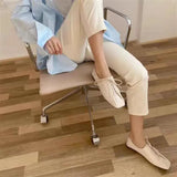 Breakj Design Sense Of Small Single Shoes Spring And Summer New Simple Versatile Fold Line Square Head Flat Strap Single
