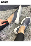 Vulcanize Shoes Sneakers Women Shoes Ladies Slip-On Solid Color Sneakers Female Sport Mesh Casual Shoes Women plus Size