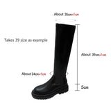 Winter Thigh High Boots Women Plus Size Slim PU Leather Long Boots Woman Fashion Platform Over The Knee Botas Mujer