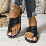 Breakj Summer New Women's Casual Sandals Flat Toe Slippers Large Size Women's