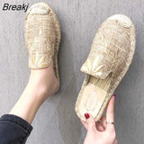 Flower Embroider Shoes Woman Hemp Canvas Flats Shoes Ladies Espadrilles Loafers Round Toe Cotton Moccasins Shoe
