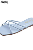 Slippers Women Summer Shoes Casual Flat Bottom Sandals Flip Flops Candy Color Indoor Outdoor Beach Slides Cross
