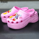 Summer Women Slippers Platform Fashon Outdoor Garden Shoes Female Pool Sandals Bathroom Flip Flops Mules Beach