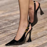 Pointed Toe High Heels Shoes Women Sandals New Dress Party Shoes Summer 2024 Designer Slingback Walking Zapatos Femme