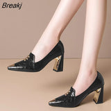 shoes spring and autumn new Korean fashion high heels pointed thick heels fashion work shoes women's