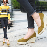 Summer Shoes Women High Heels Fashion Ladies Wedges Party Shoes Retro Straw Shoes Women Pumps Wedge Heel 8cm