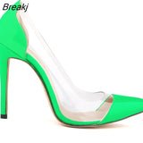 Womens Patent Leather High Heels Corset Pointed Toe Party Pumps Ladies Wedding Shoes US Size