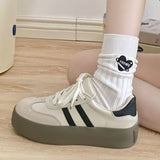 Winter New Round Toe Leather Lace Up Color Matching Plush Thermal Insulation Versatile Casual Sports Shoes Women's