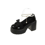 Shoes Women Japanese Girl Platform Black High Heels Fashion Mary Jane Chunky Platform Shoes Cosplay Female